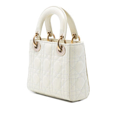 Dior Mini Crinkled Calfskin Cannage Lady Dior
