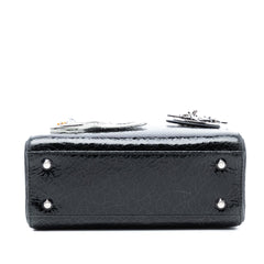 Dior Mini Deerskin Ceramic Effect Jeweled Swan Lady Dior