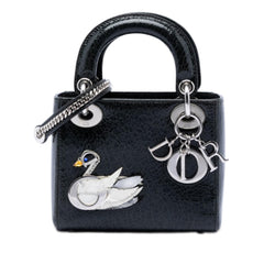 Dior Mini Deerskin Ceramic Effect Jeweled Swan Lady Dior