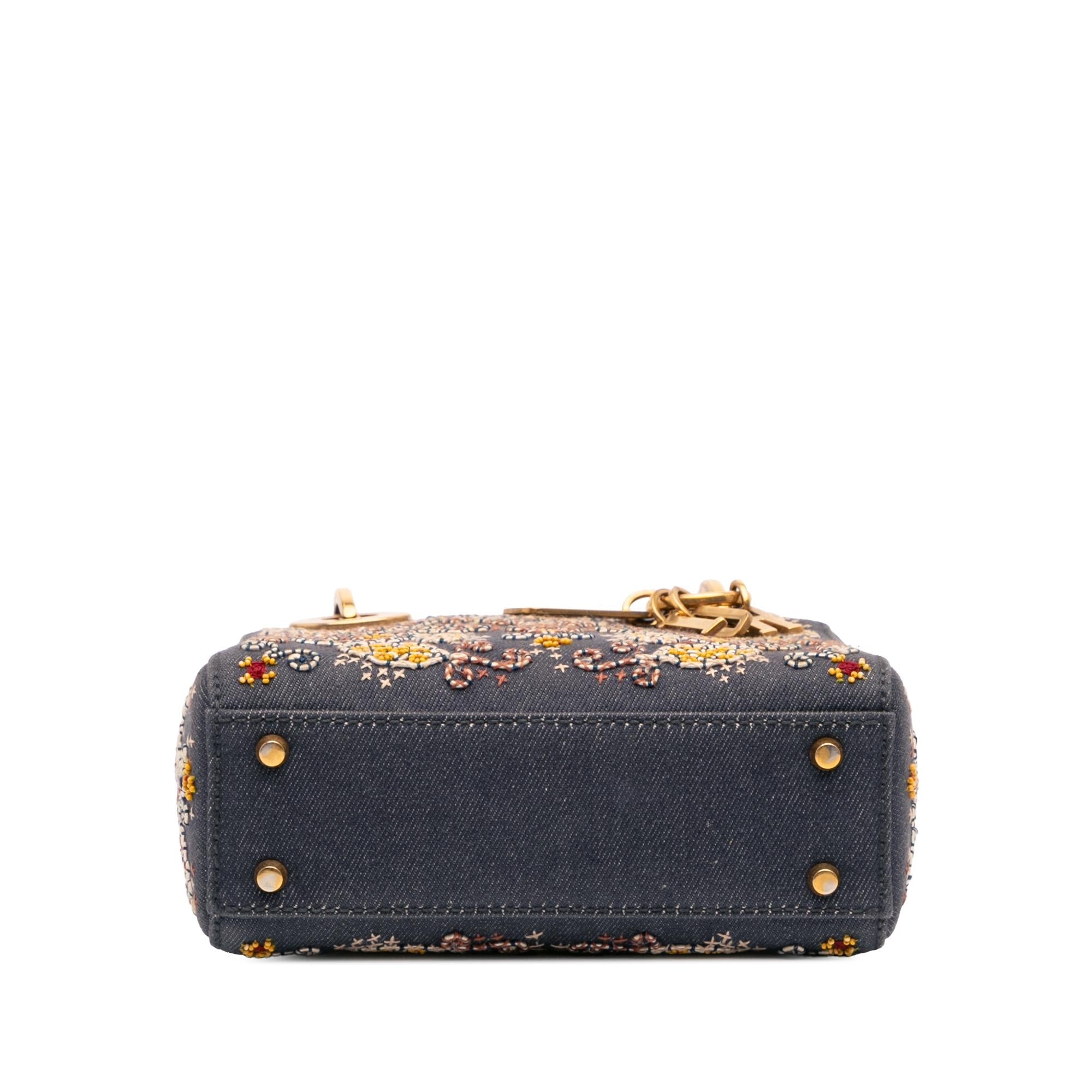 Dior Mini Denim Embroidered Lady Dior