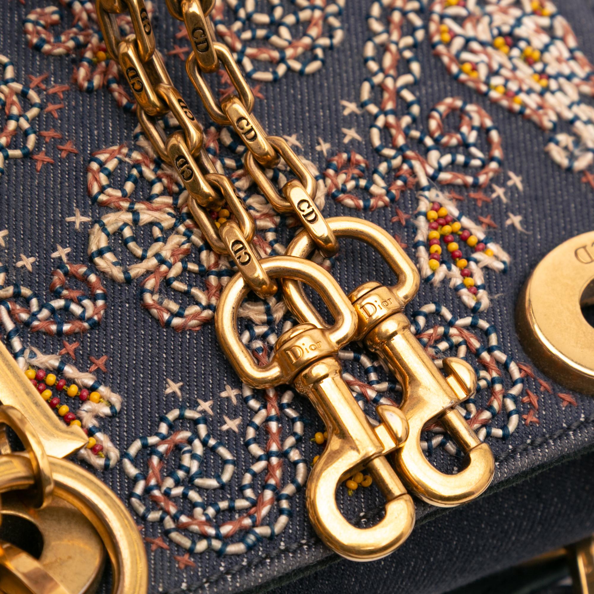 Dior Mini Denim Embroidered Lady Dior