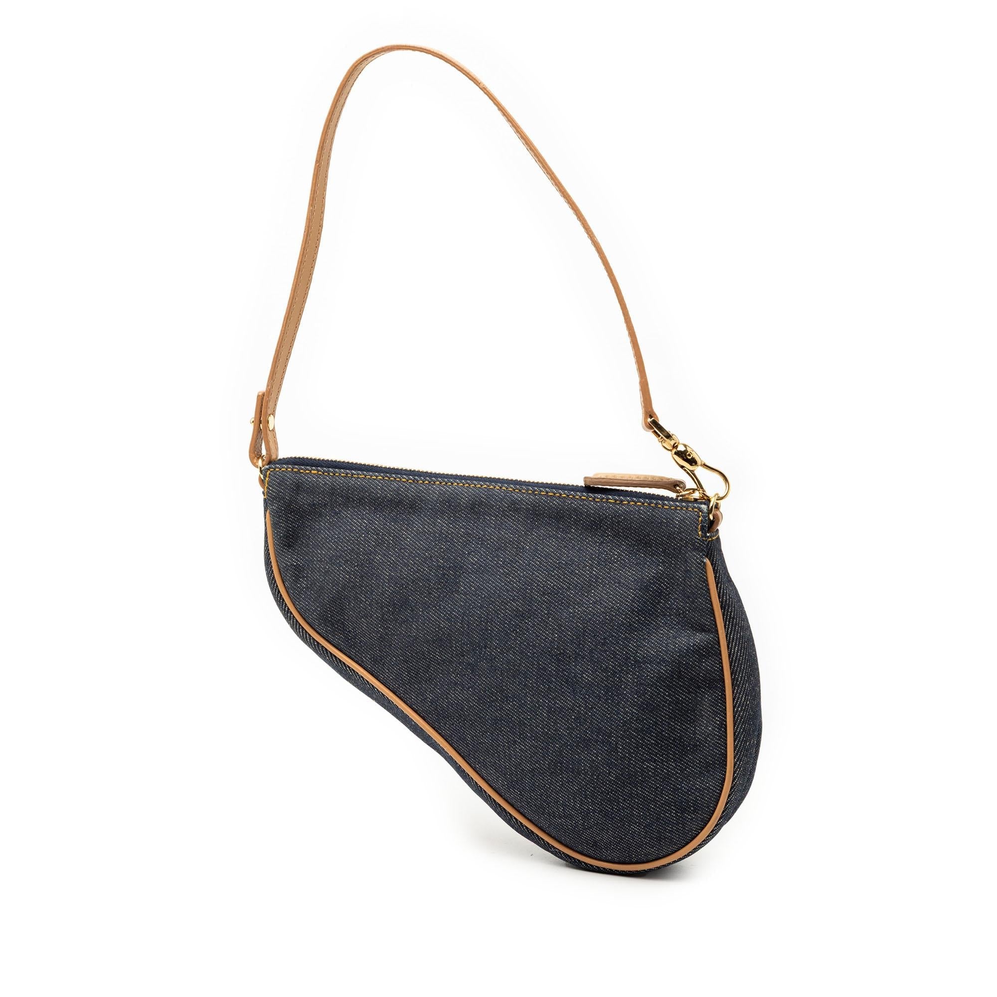 Dior Mini Denim Saddle Pochette