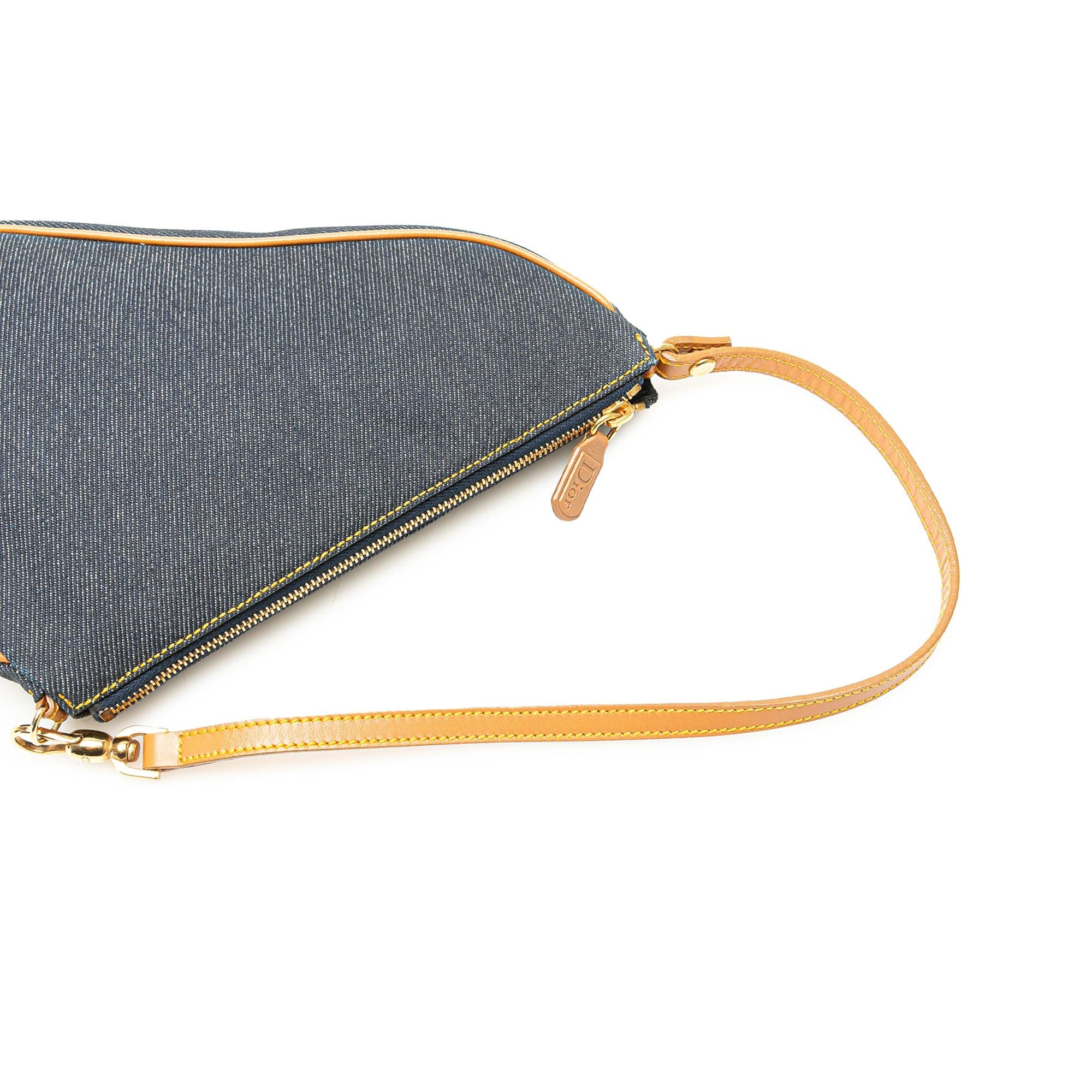 Dior Mini Denim Saddle Pochette