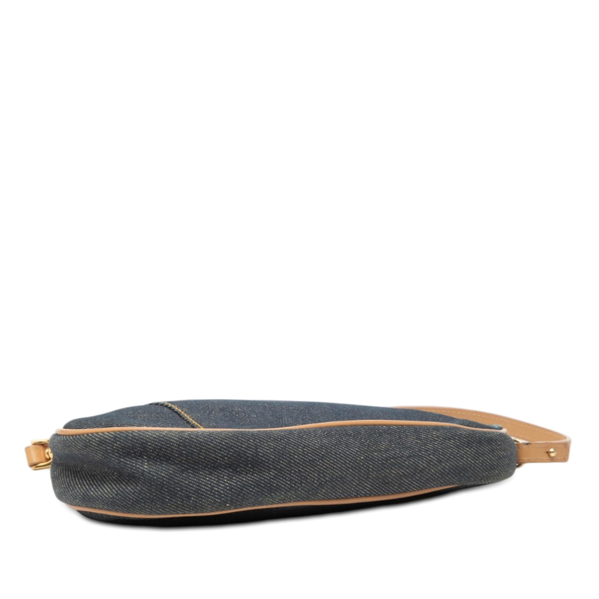 Dior Mini Denim Saddle Pochette