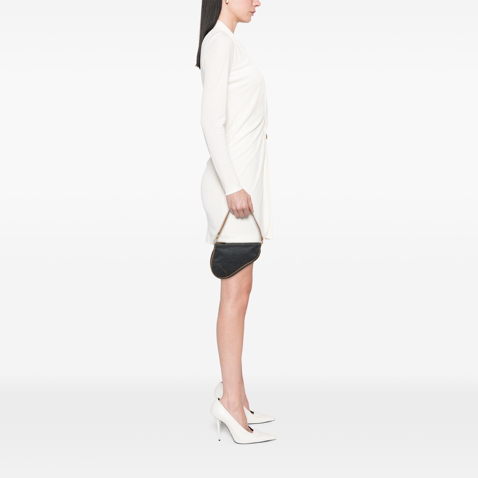 Dior Mini Denim Saddle Pochette