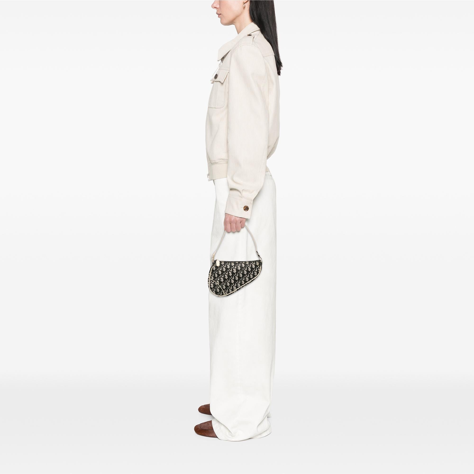 Dior Mini Diorissimo Canvas Saddle Pochette