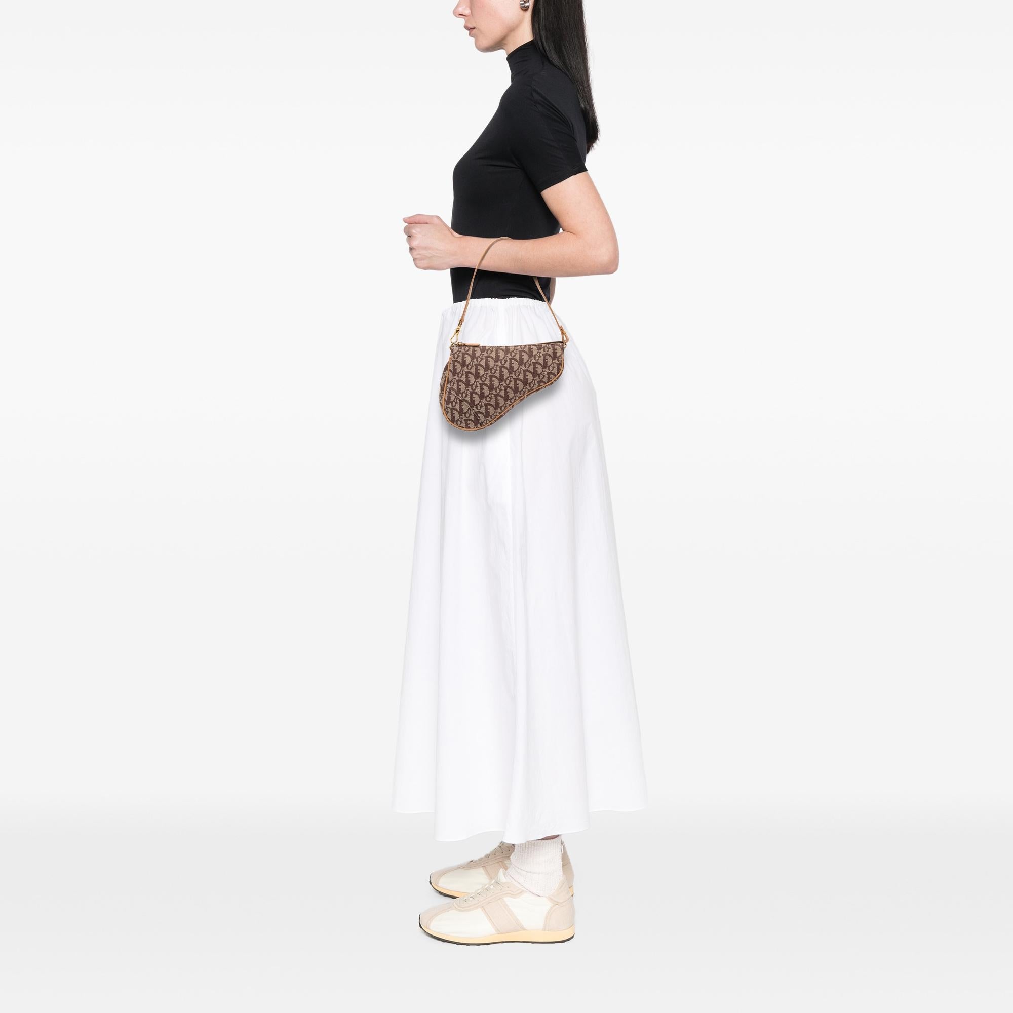 Dior Mini Diorissimo Canvas Saddle Pochette