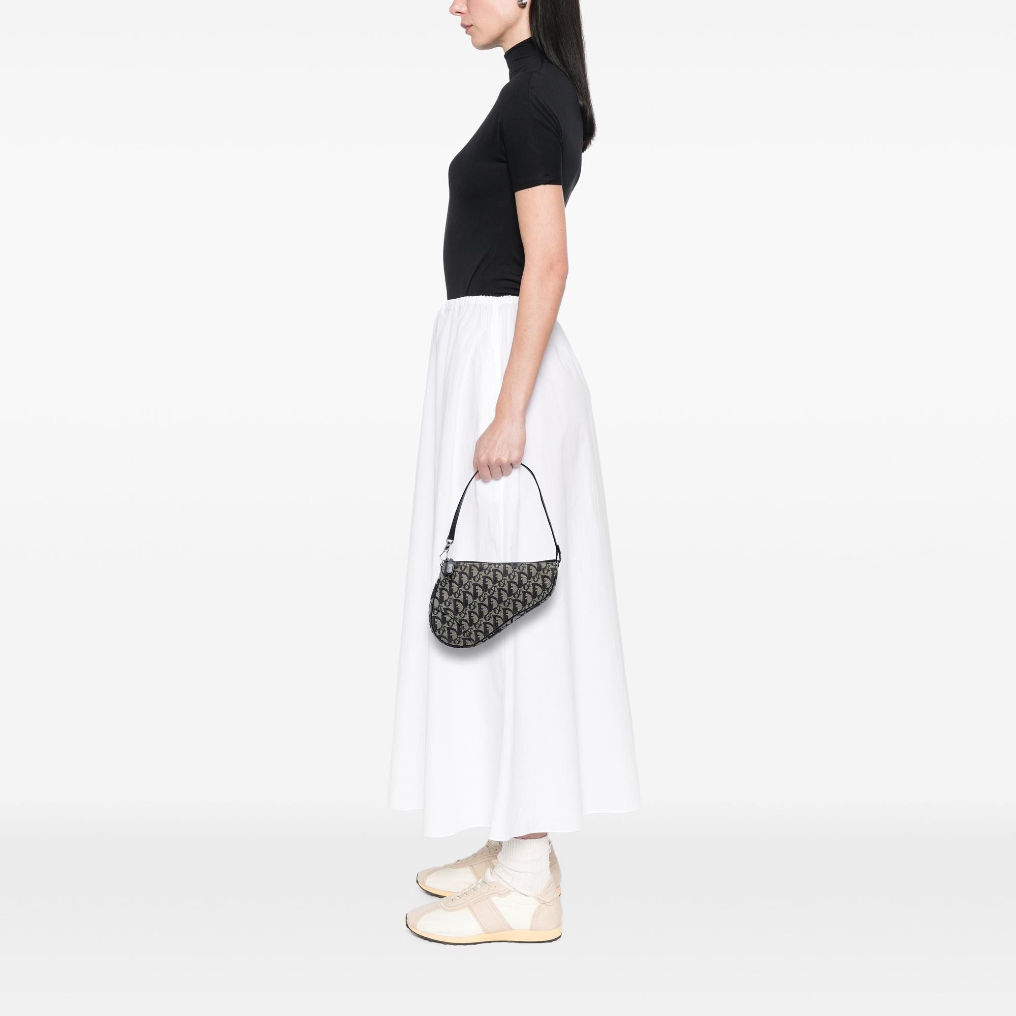 Dior Mini Diorissimo Canvas Saddle Pochette