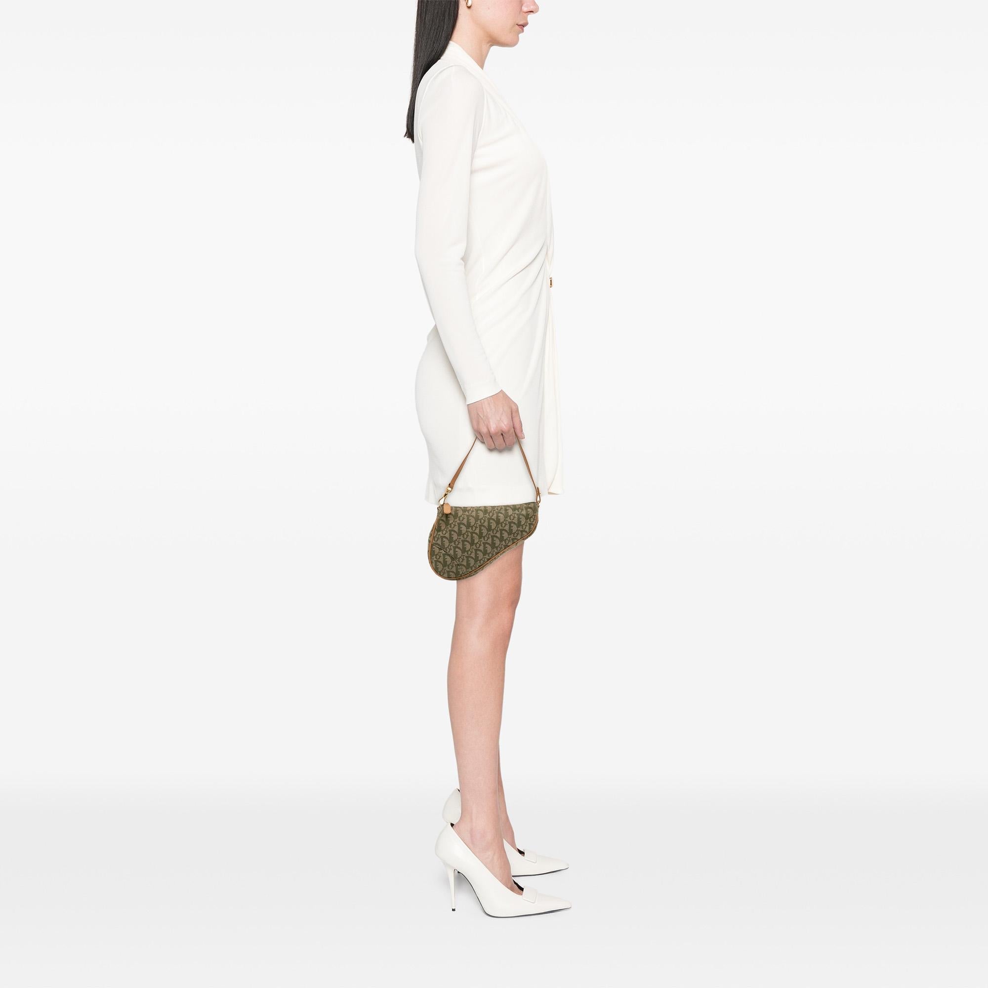 Dior Mini Diorissimo Canvas Saddle Pochette