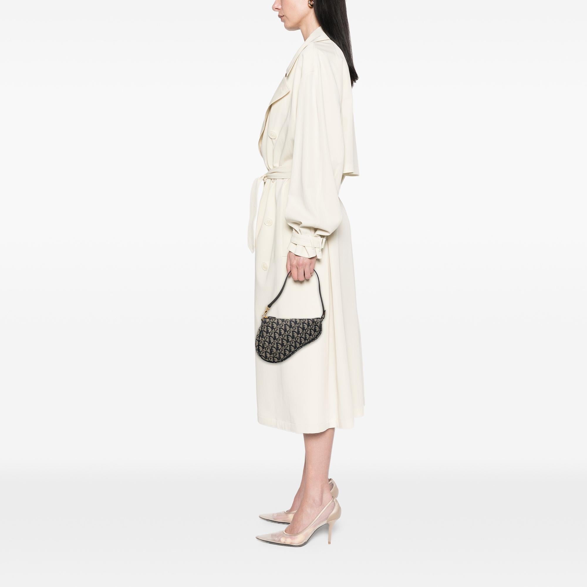 Dior Mini Diorissimo Canvas Saddle Pochette