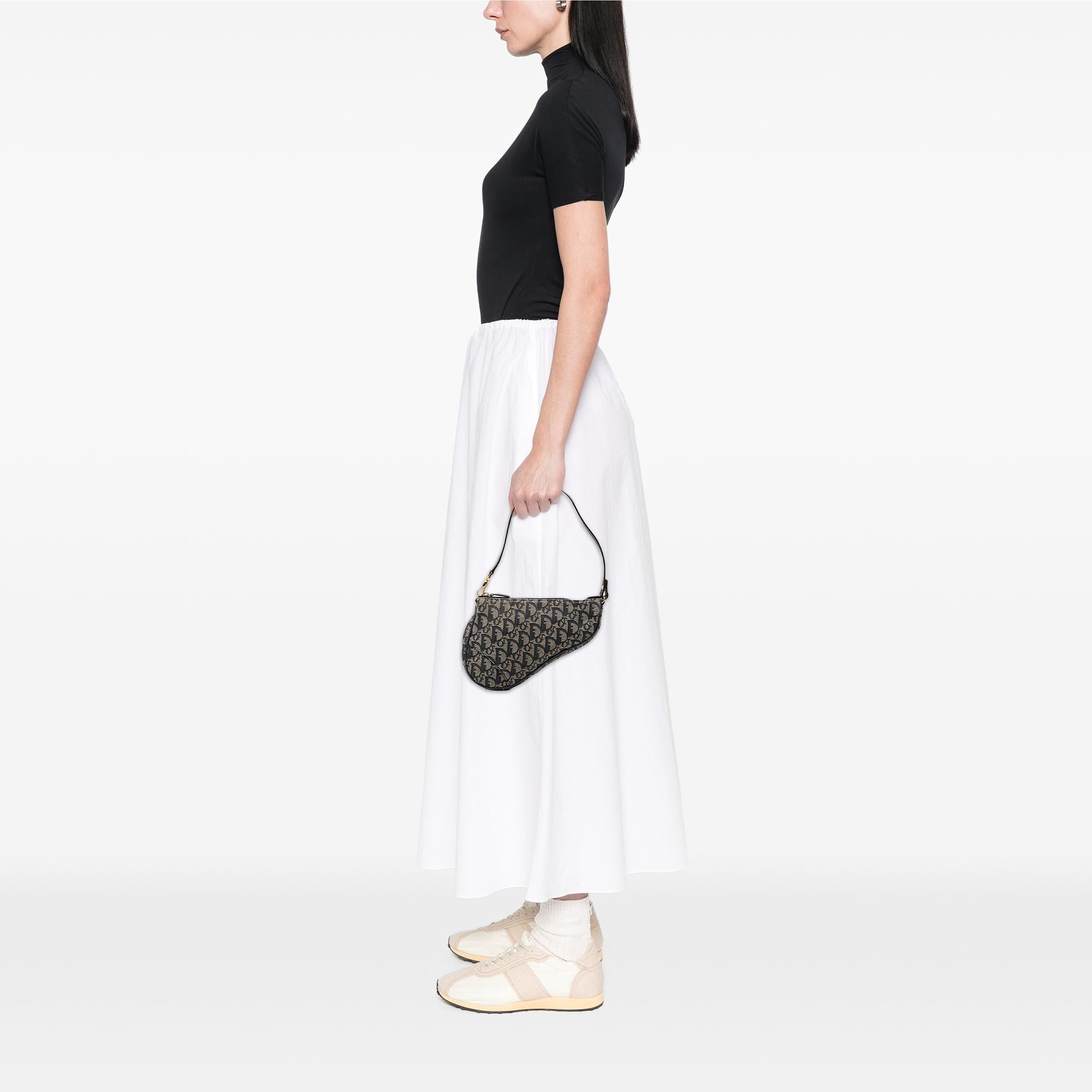 Dior Mini Diorissimo Canvas Saddle Pochette