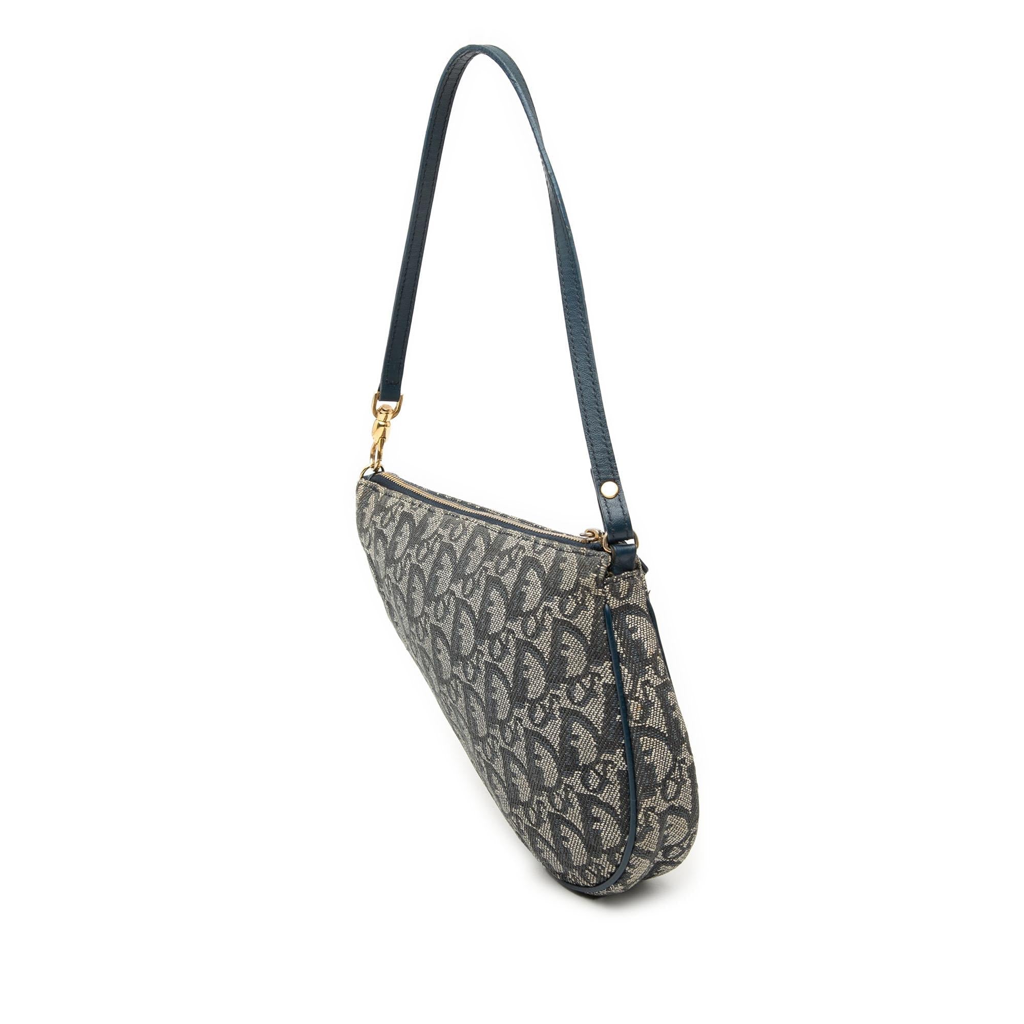 Dior Mini Diorissimo Canvas Saddle Pochette
