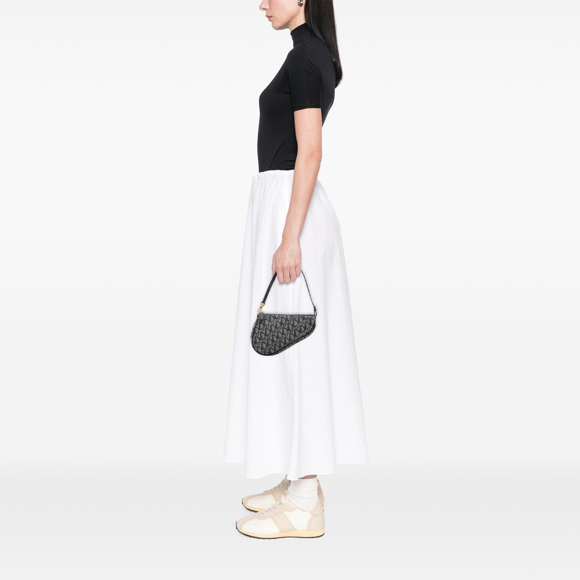 Dior Mini Diorissimo Canvas Saddle Pochette