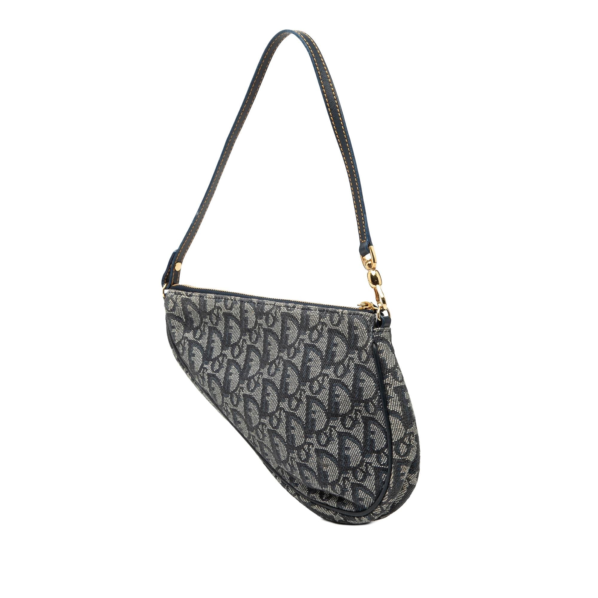 Dior Mini Diorissimo Canvas Saddle Pochette
