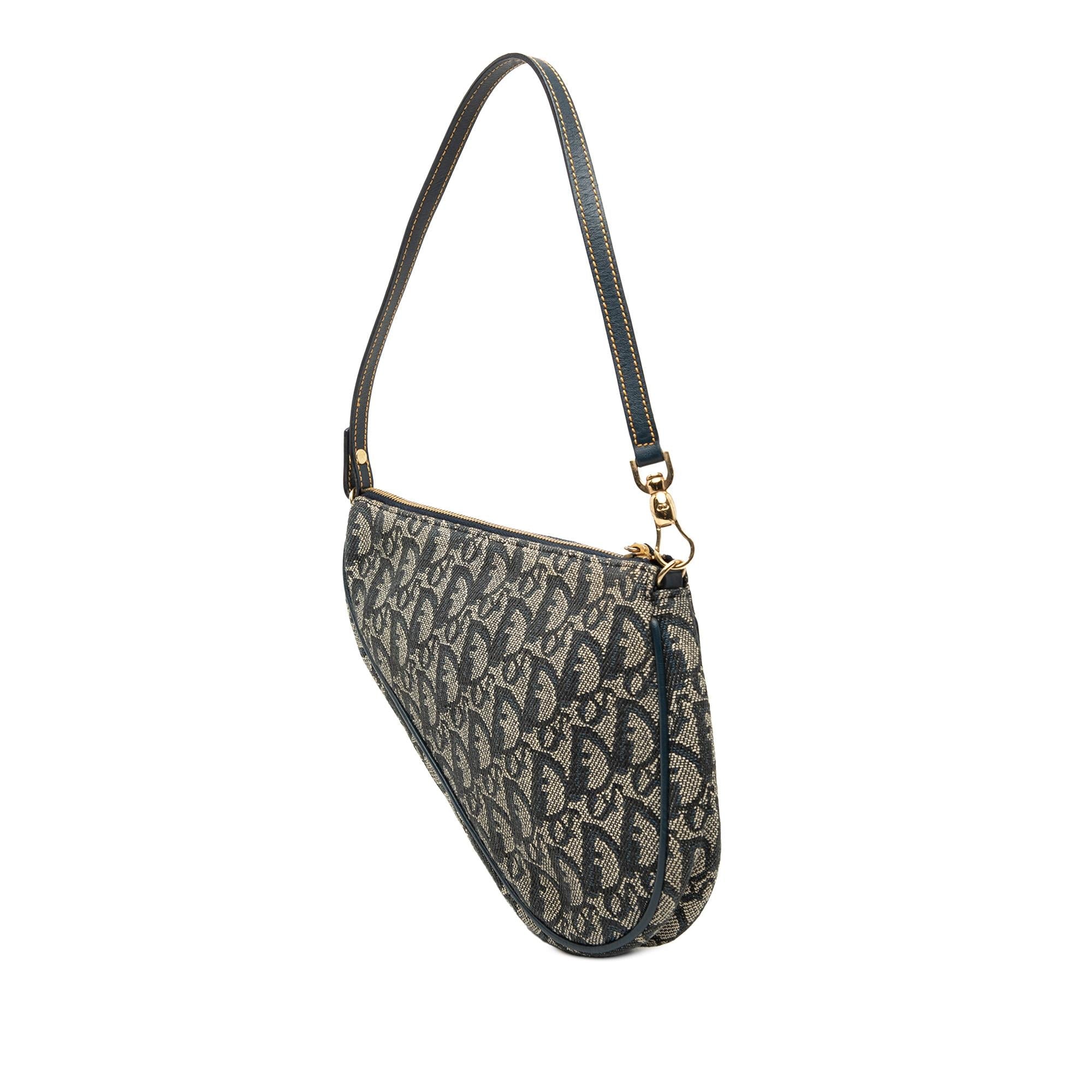 Dior Mini Diorissimo Canvas Saddle Pochette