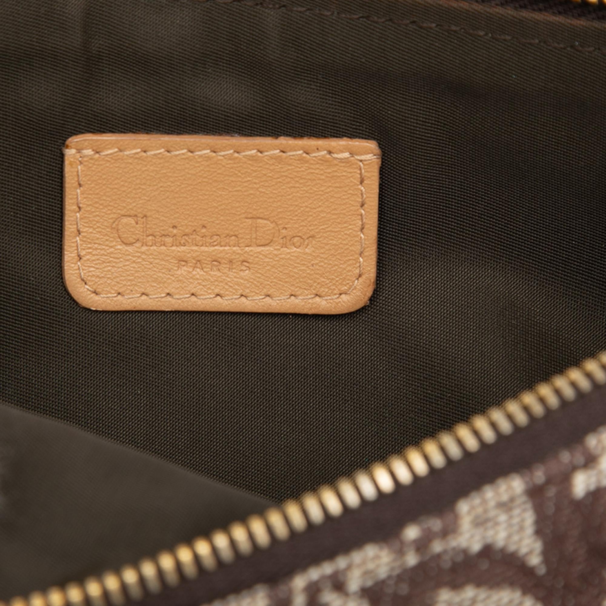 Dior Mini Diorissimo Canvas Saddle Pochette