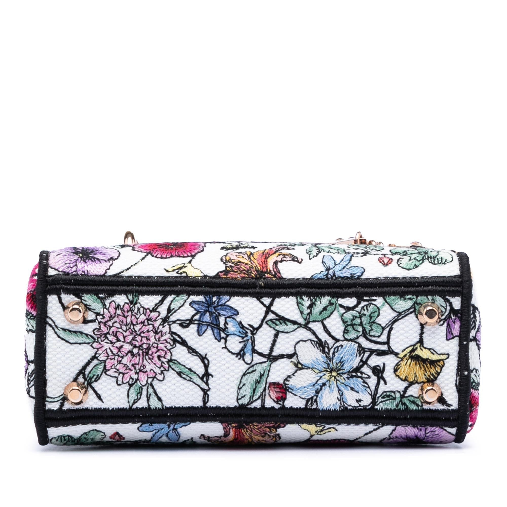 Dior Mini Embroidered Canvas Florilegio Lady D Lite