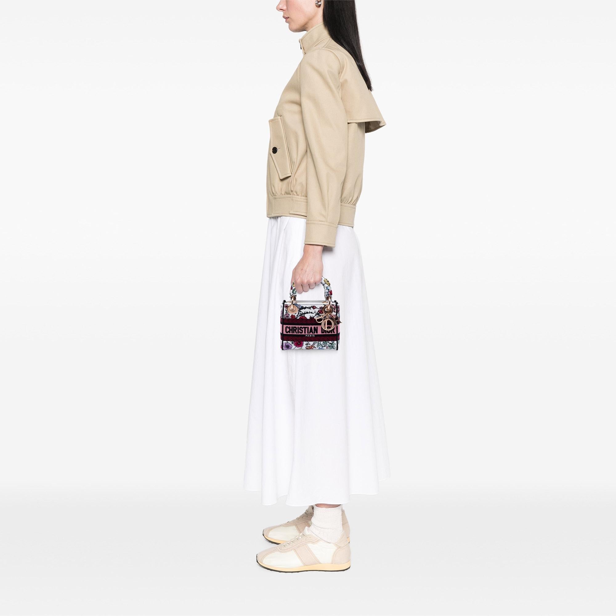 Dior Mini Embroidered Canvas Florilegio Lady D Lite