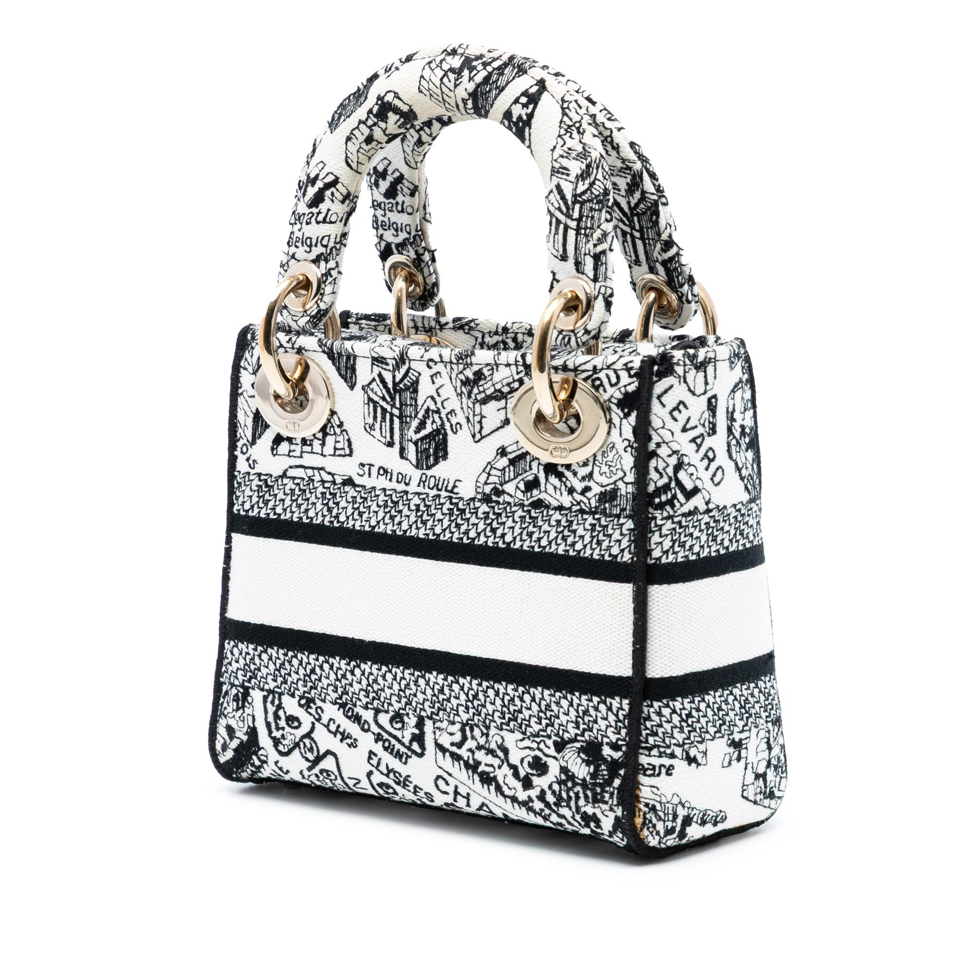 Dior Mini Embroidered Canvas Plan de Paris Lady D Lite