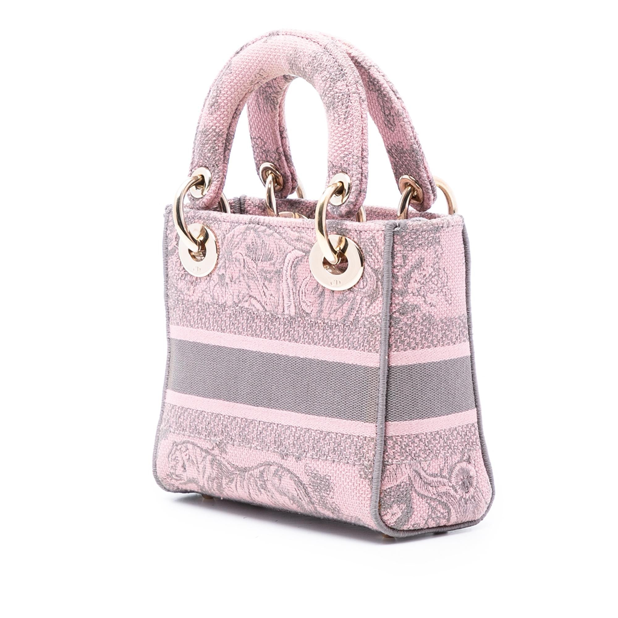 Dior Mini Embroidered Canvas Toile De Jouy Lady D Lite