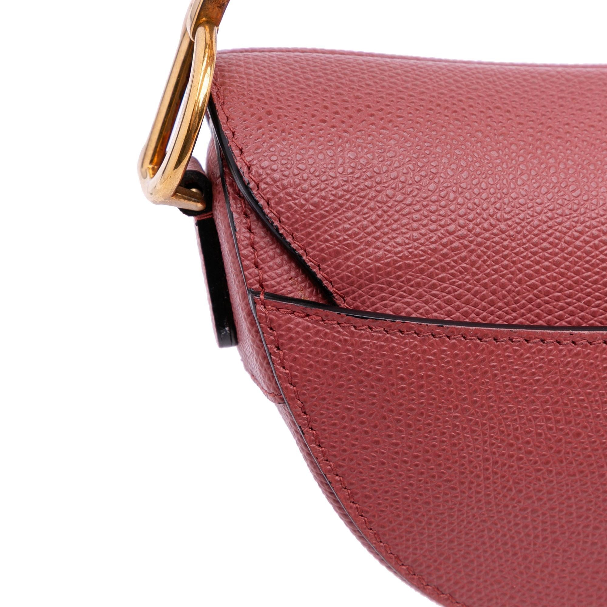Dior Mini Grained Calfskin Saddle Bag