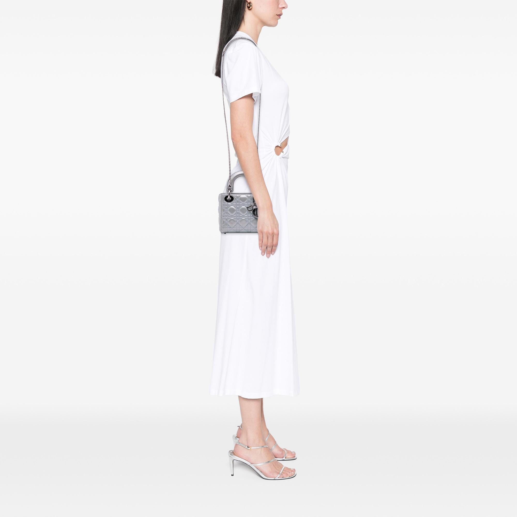 Dior Mini Iridescent Lambskin Cannage Lady Dior