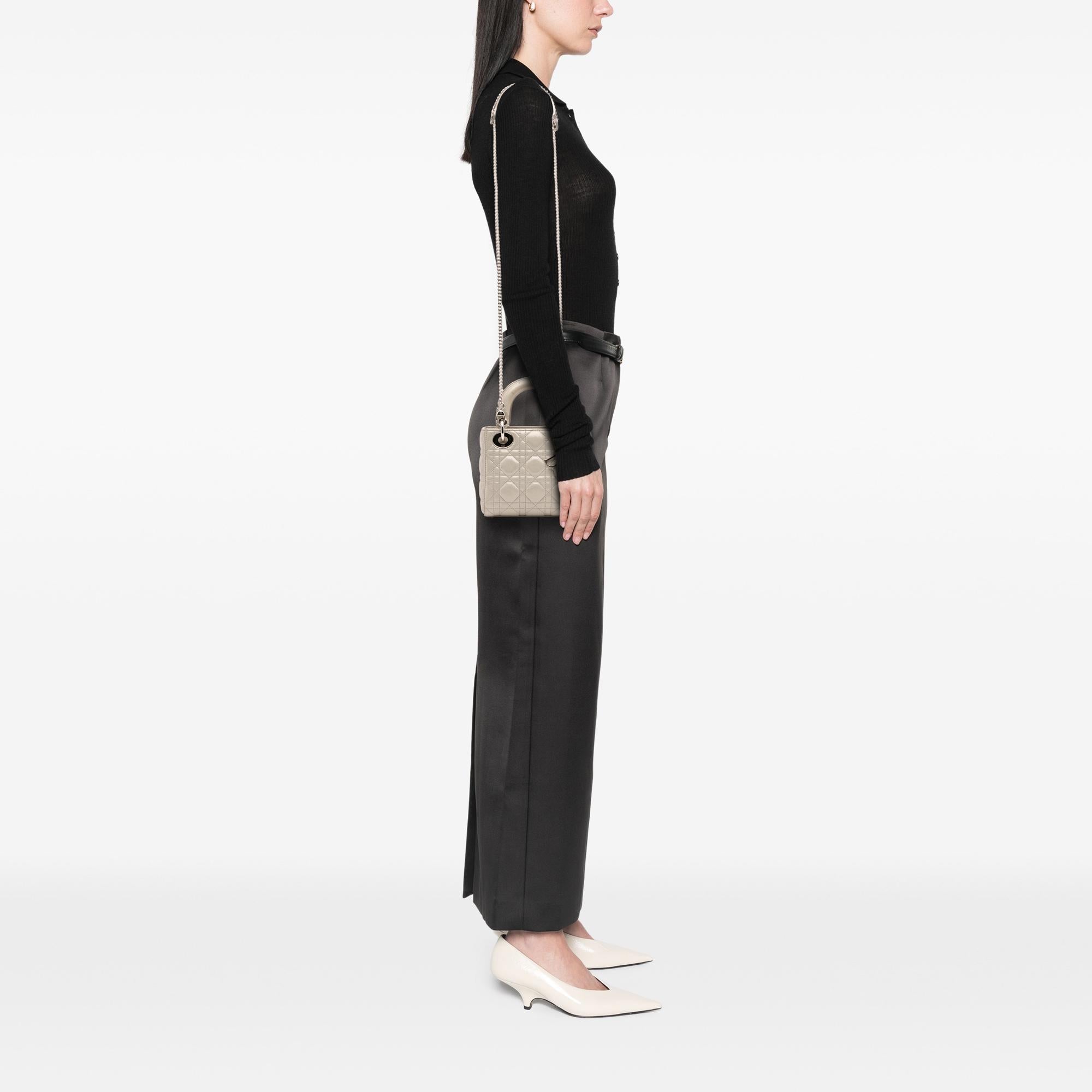 Dior Mini Iridescent Lambskin Cannage Lady Dior