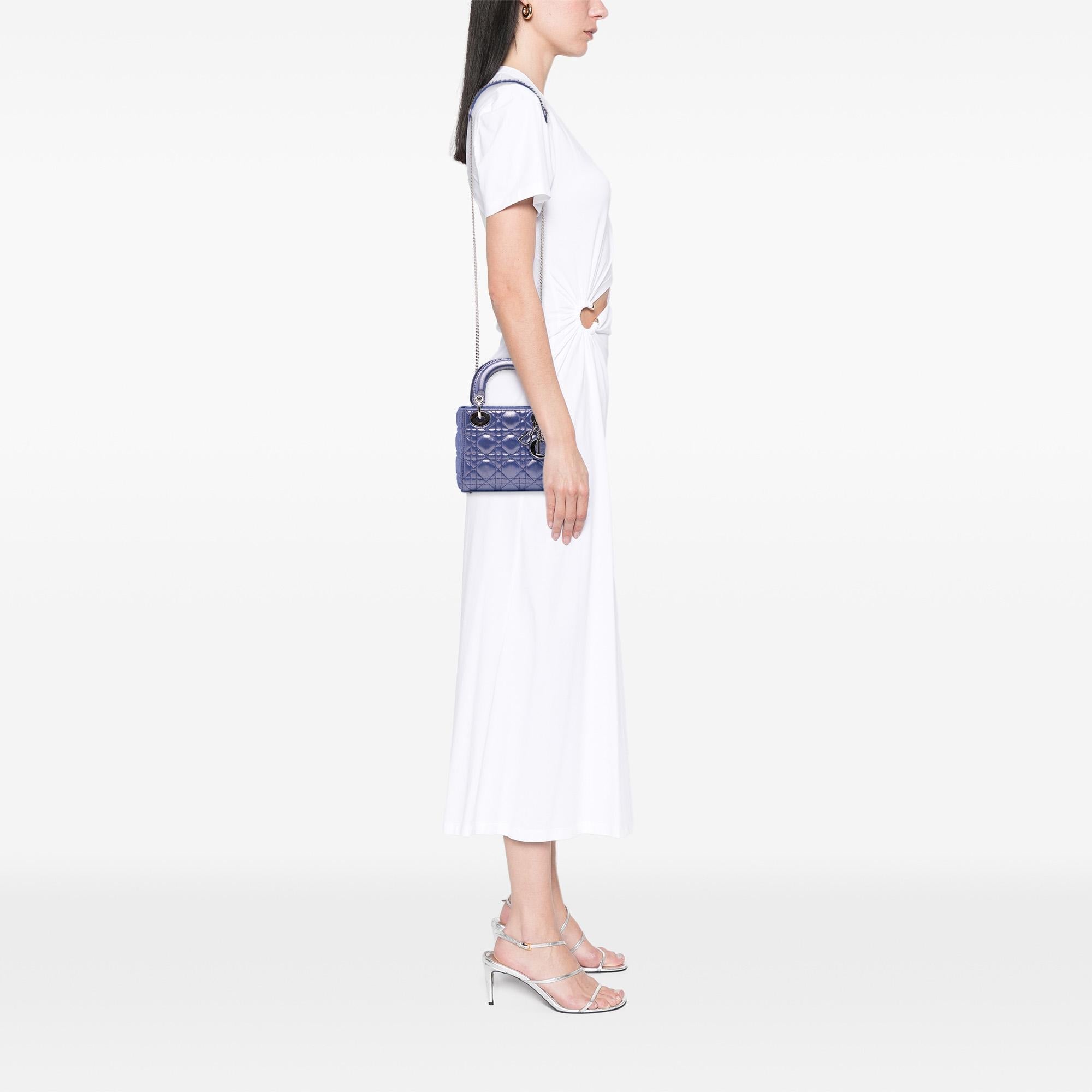 Dior Mini Iridescent Lambskin Cannage Lady Dior