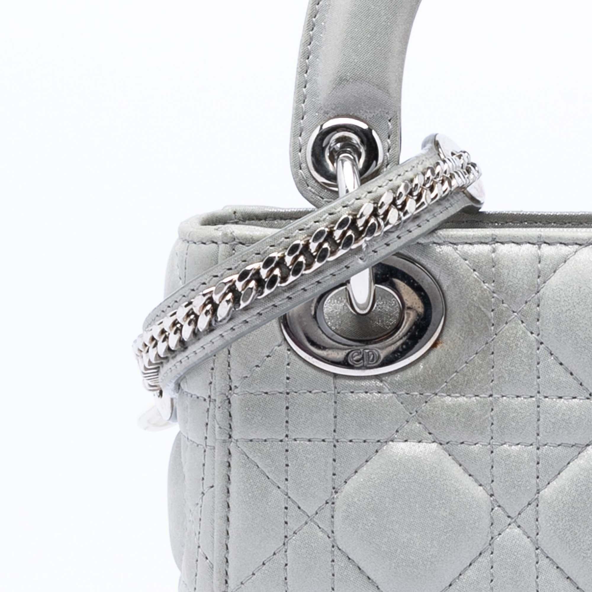 Dior Mini Iridescent Lambskin Cannage Lady Dior
