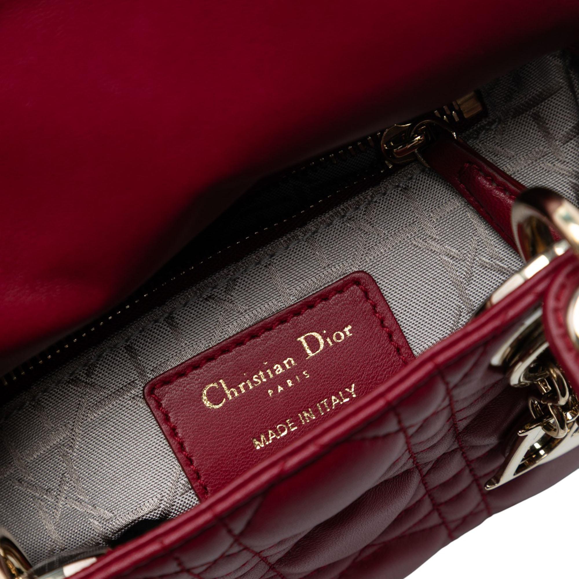Dior Mini Lambskin Cannage Lady Dior