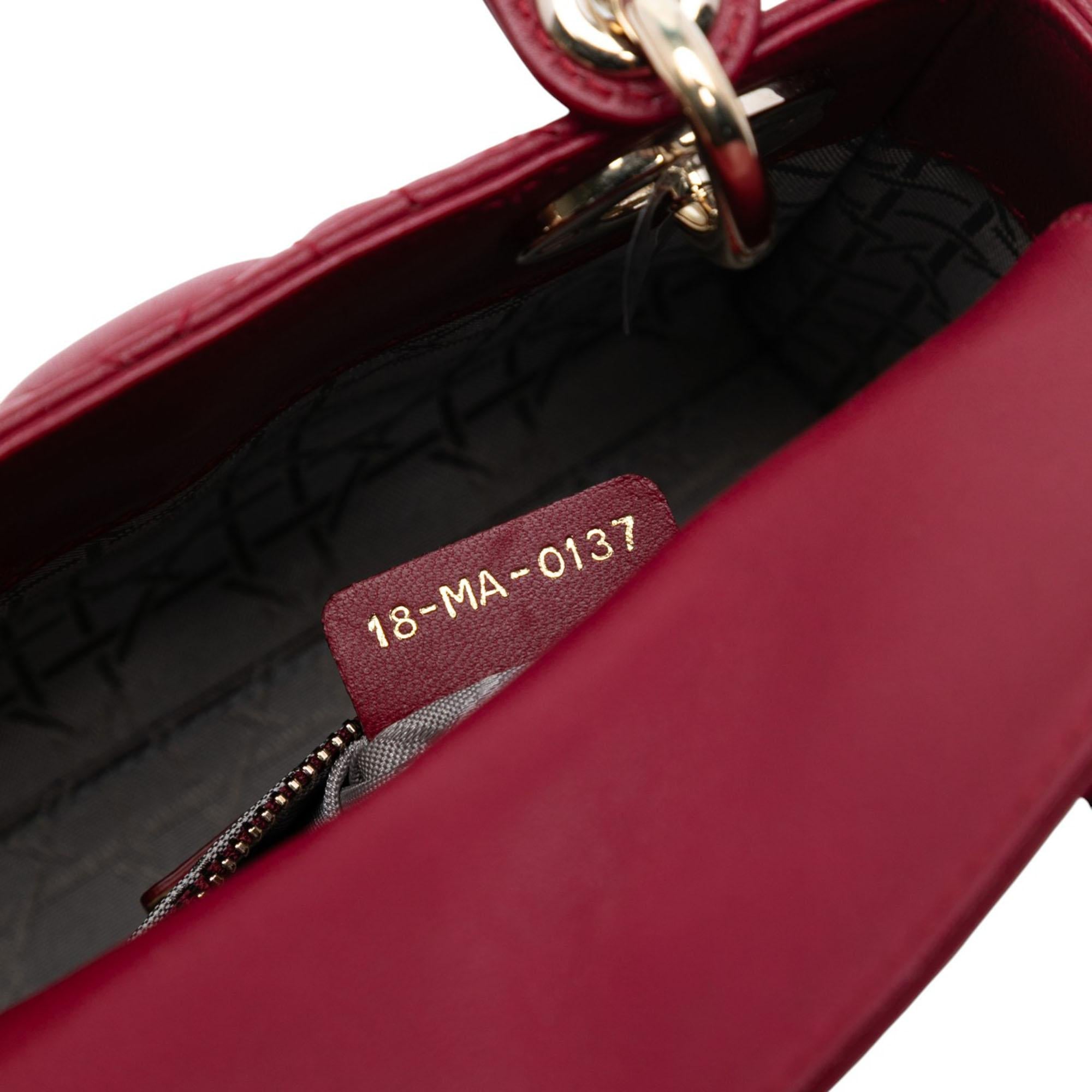Dior Mini Lambskin Cannage Lady Dior