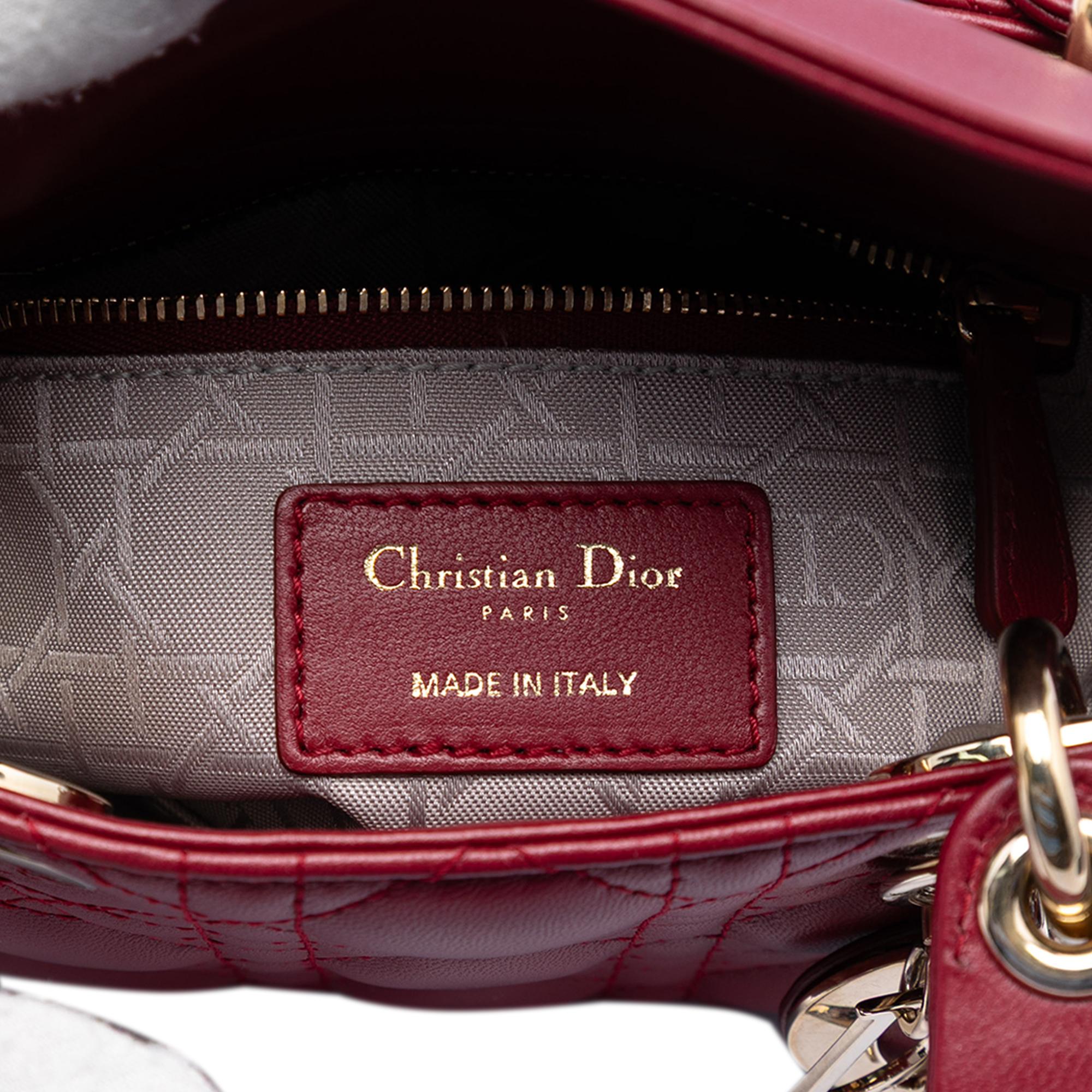 Dior Mini Lambskin Cannage Lady Dior