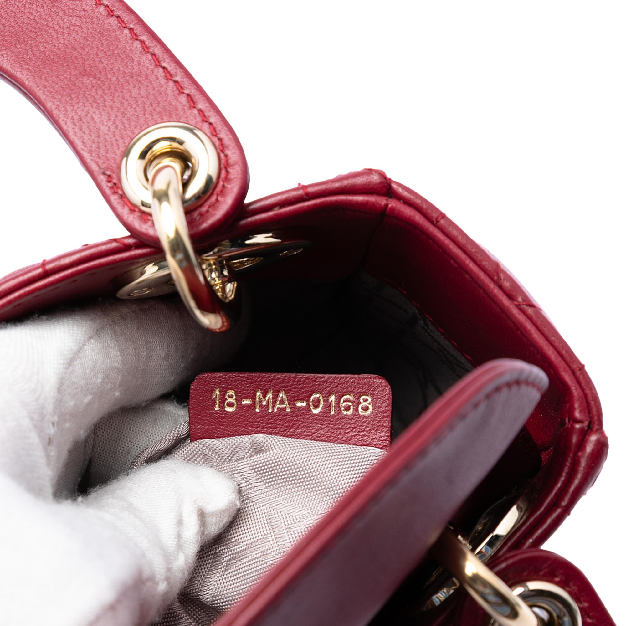 Dior Mini Lambskin Cannage Lady Dior