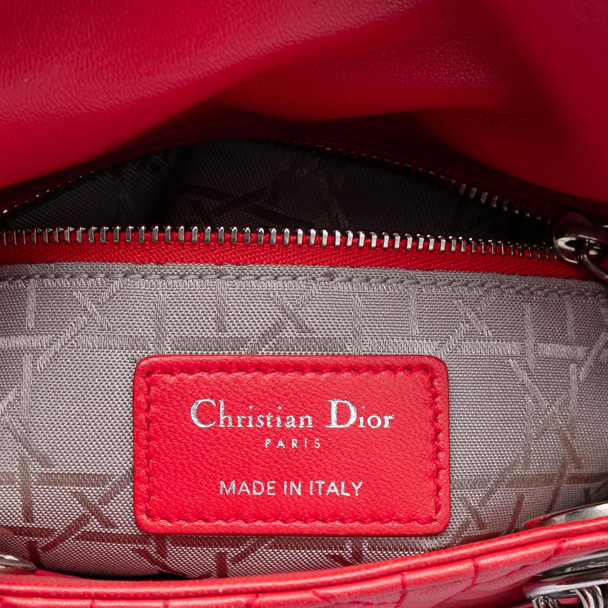Dior Mini Lambskin Cannage Lady Dior