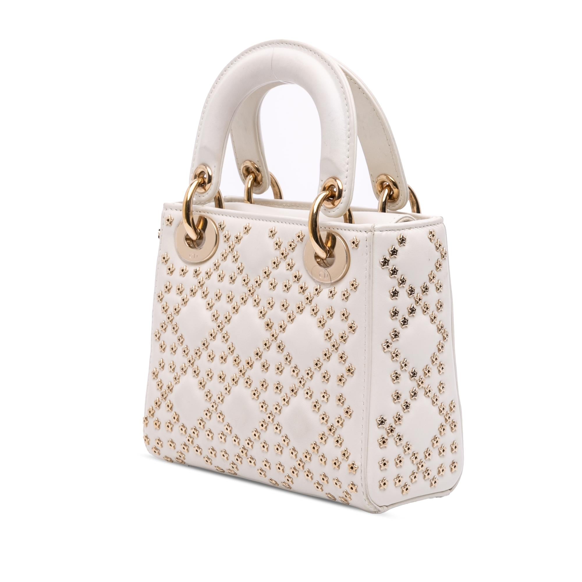 Dior Mini Lambskin Cannage Lucky Star Studded Lady Dior