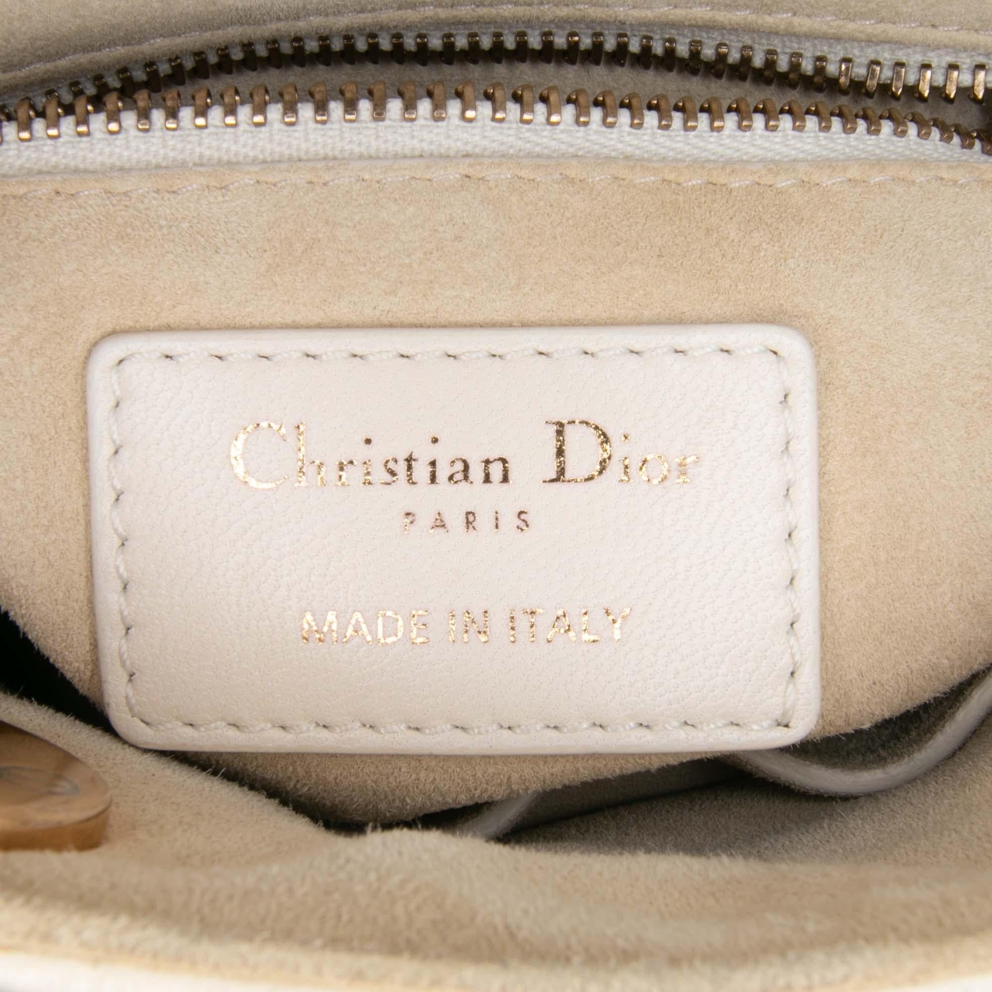 Dior Mini Lambskin Cannage Studded Supple Lady Dior