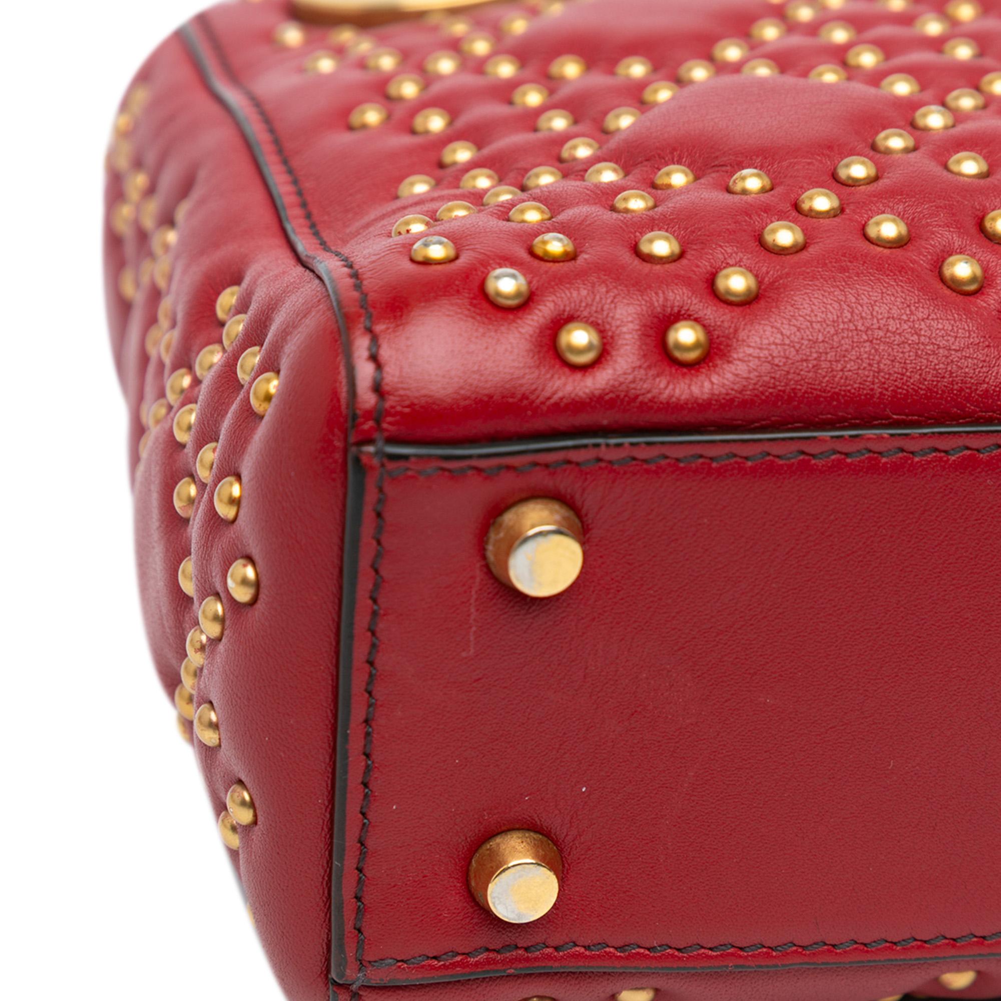 Dior Mini Lambskin Cannage Studded Supple Lady Dior
