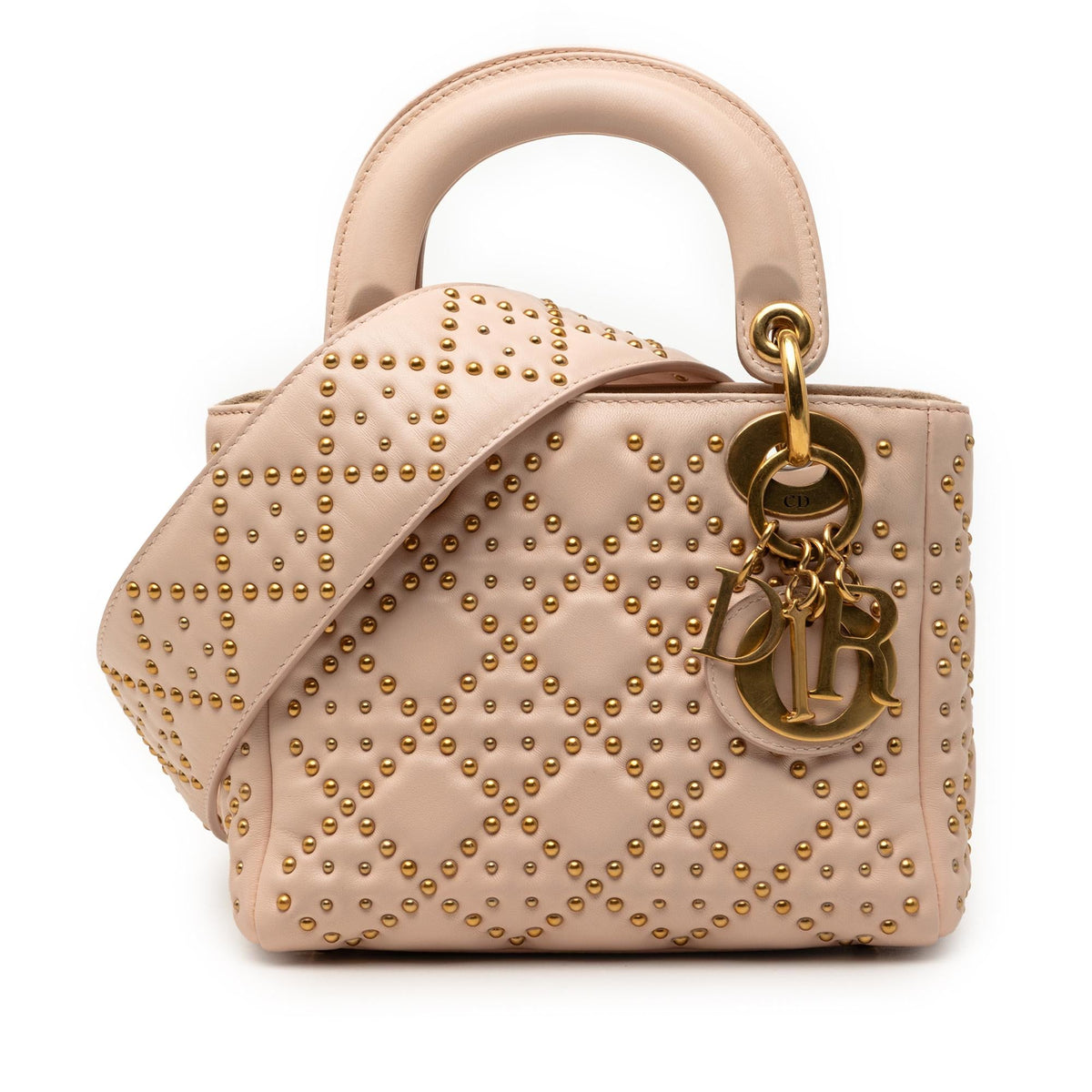 Dior Mini Lambskin Cannage Studded Supple Lady Dior