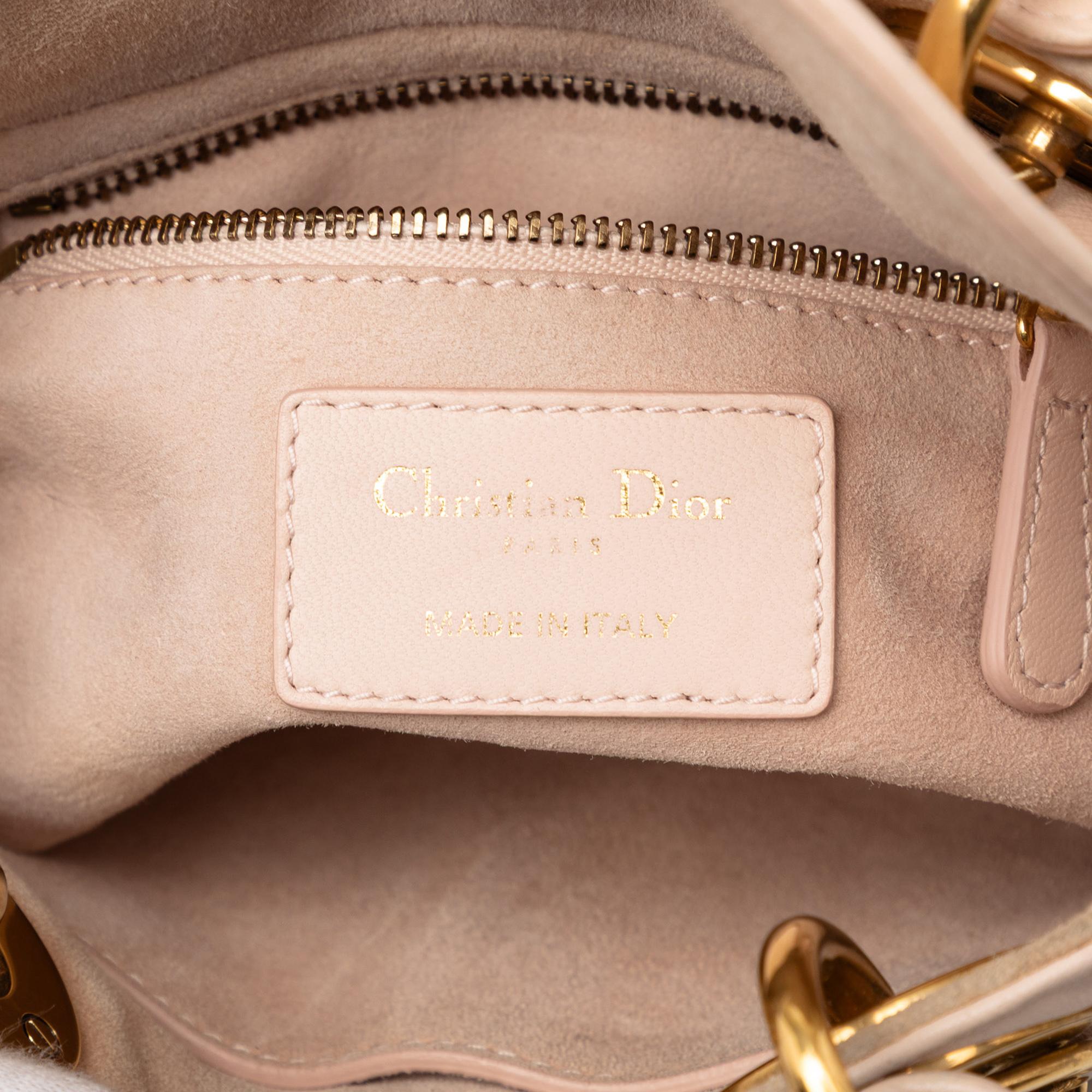 Dior Mini Lambskin Cannage Studded Supple Lady Dior