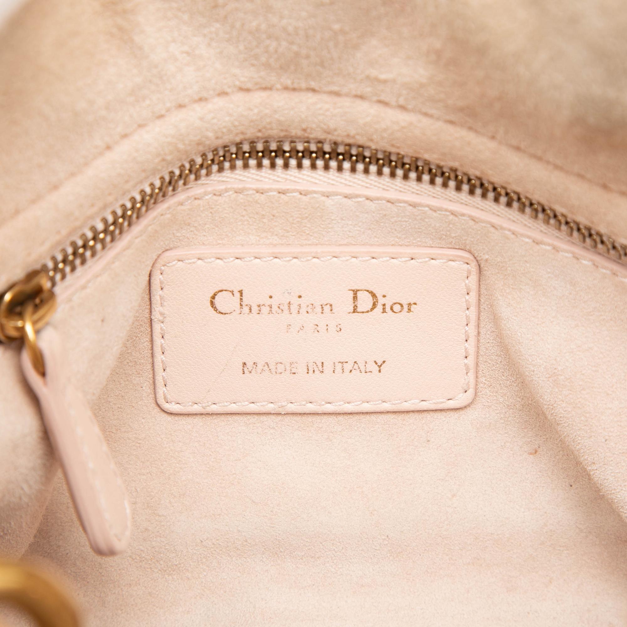 Dior Mini Lambskin Cannage Studded Supple Lady Dior