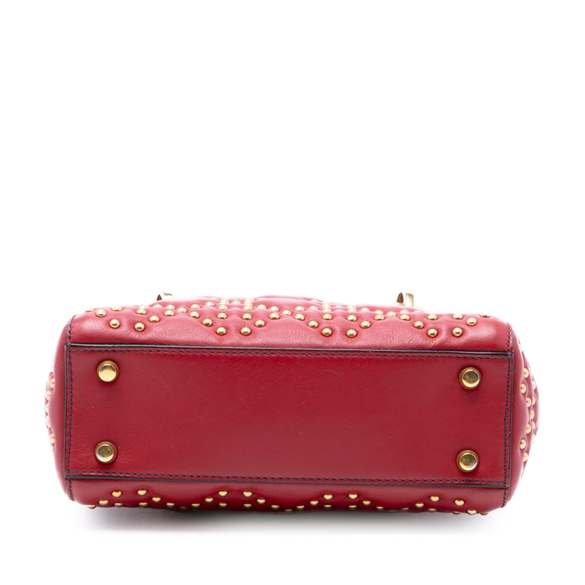 Dior Mini Lambskin Cannage Studded Supple Lady Dior