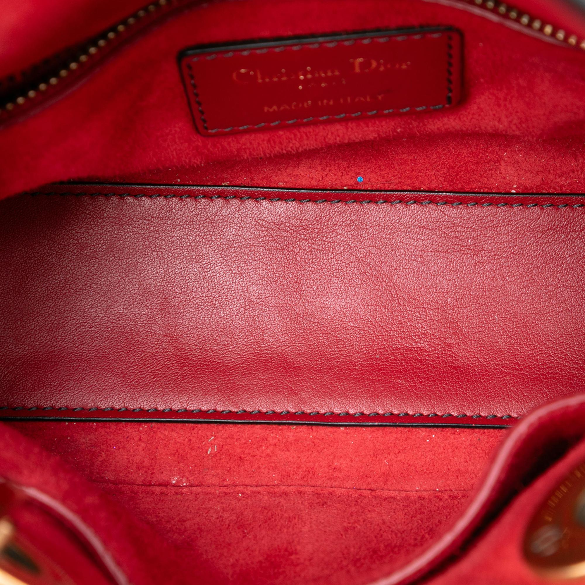 Dior Mini Lambskin Cannage Studded Supple Lady Dior