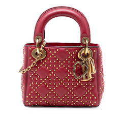 Dior Mini Lambskin Cannage Studded Supple Lady Dior