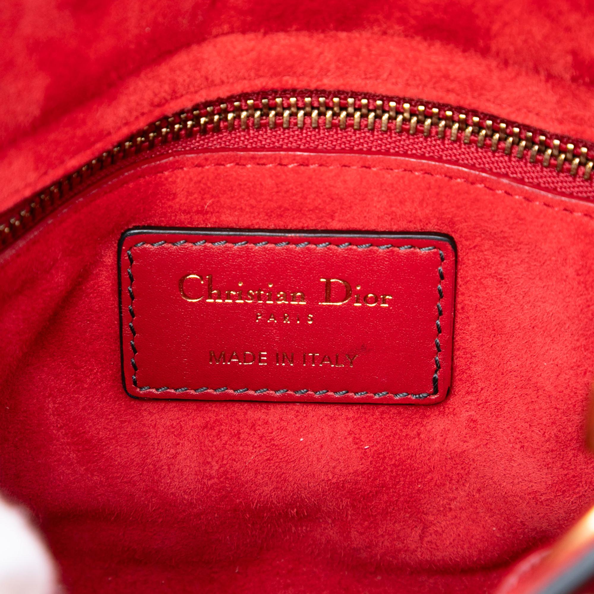 Dior Mini Lambskin Cannage Studded Supple Lady Dior