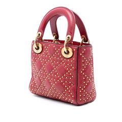 Dior Mini Lambskin Cannage Studded Supple Lady Dior