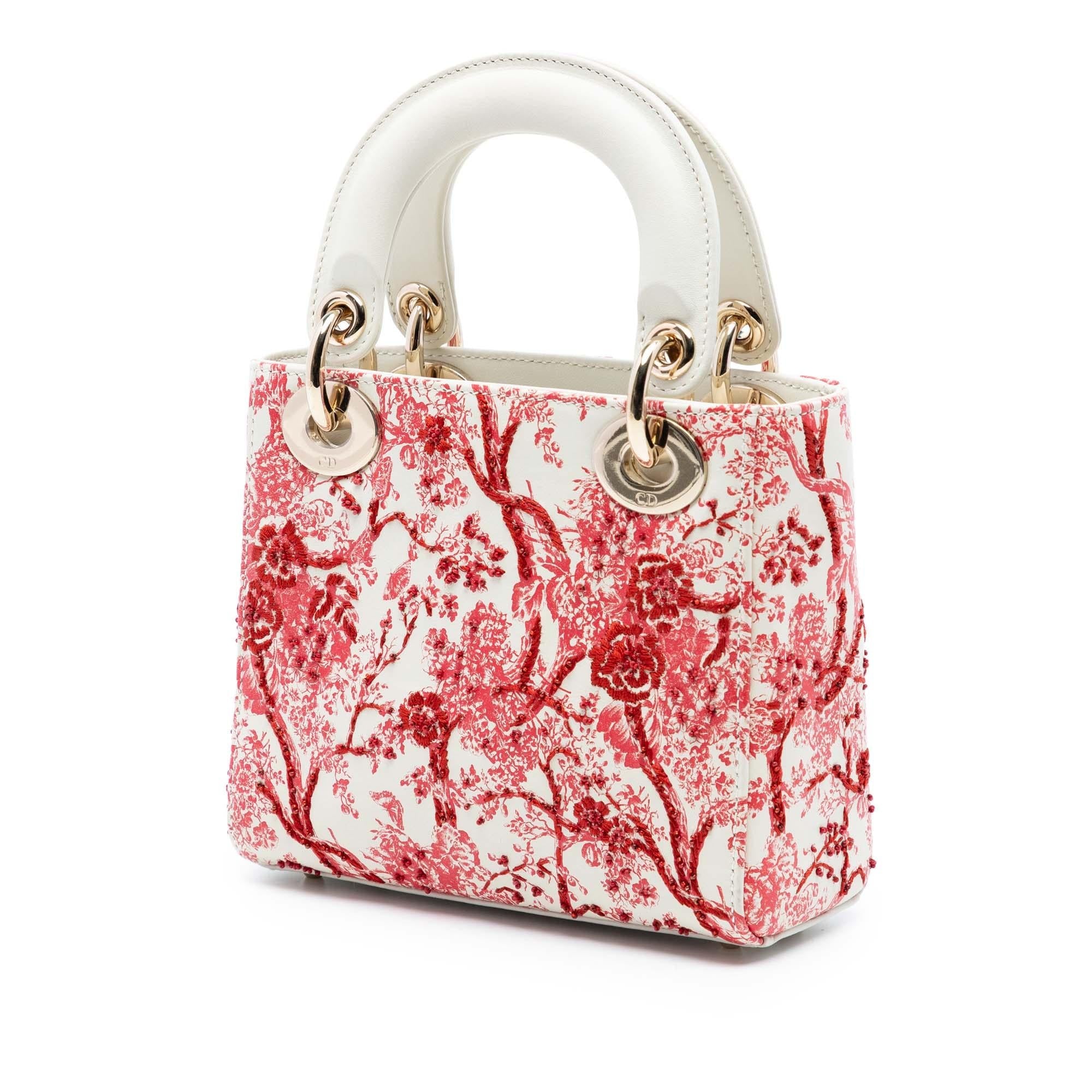 Dior Mini Lambskin Floral Toile de Jouy Lady Dior