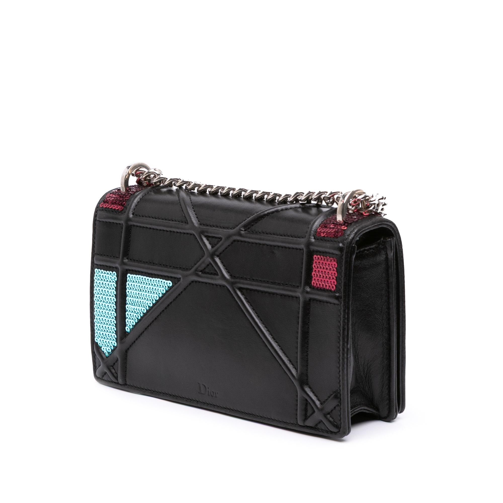 Dior Mini Lambskin Sequin Diorama Flap