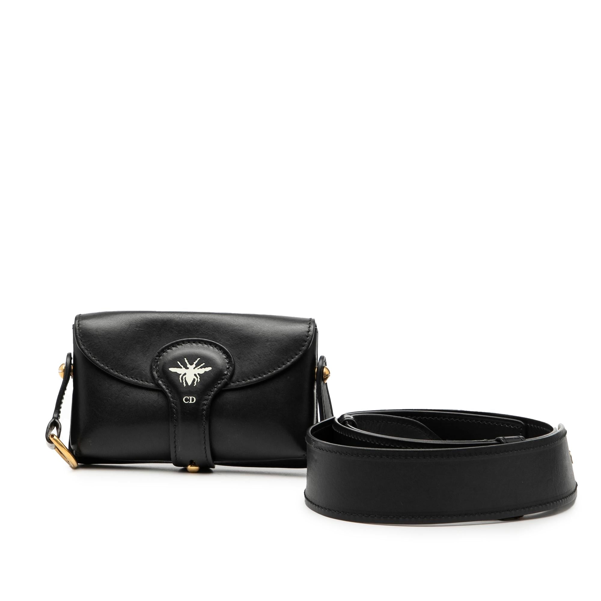 Dior Mini Leather D Bee Saddle Bag