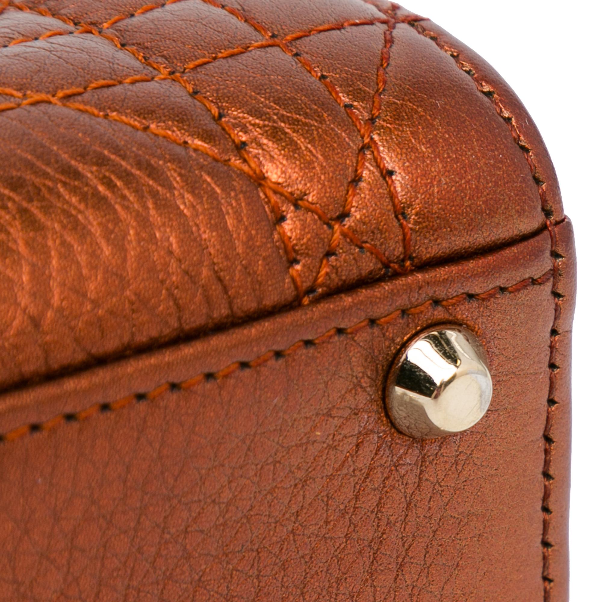 Dior Mini Metallic Calfskin Cannage Lady Dior