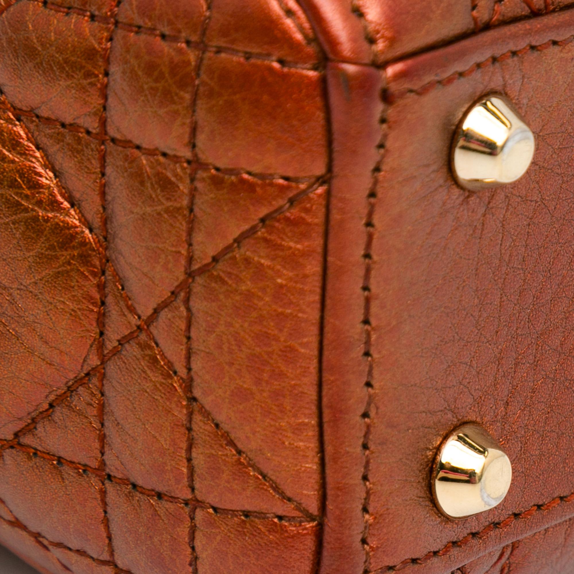 Dior Mini Metallic Calfskin Cannage Lady Dior